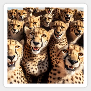 Cheetah Wild Wild Nature Funny Happy Humor Photo Selfie Sticker